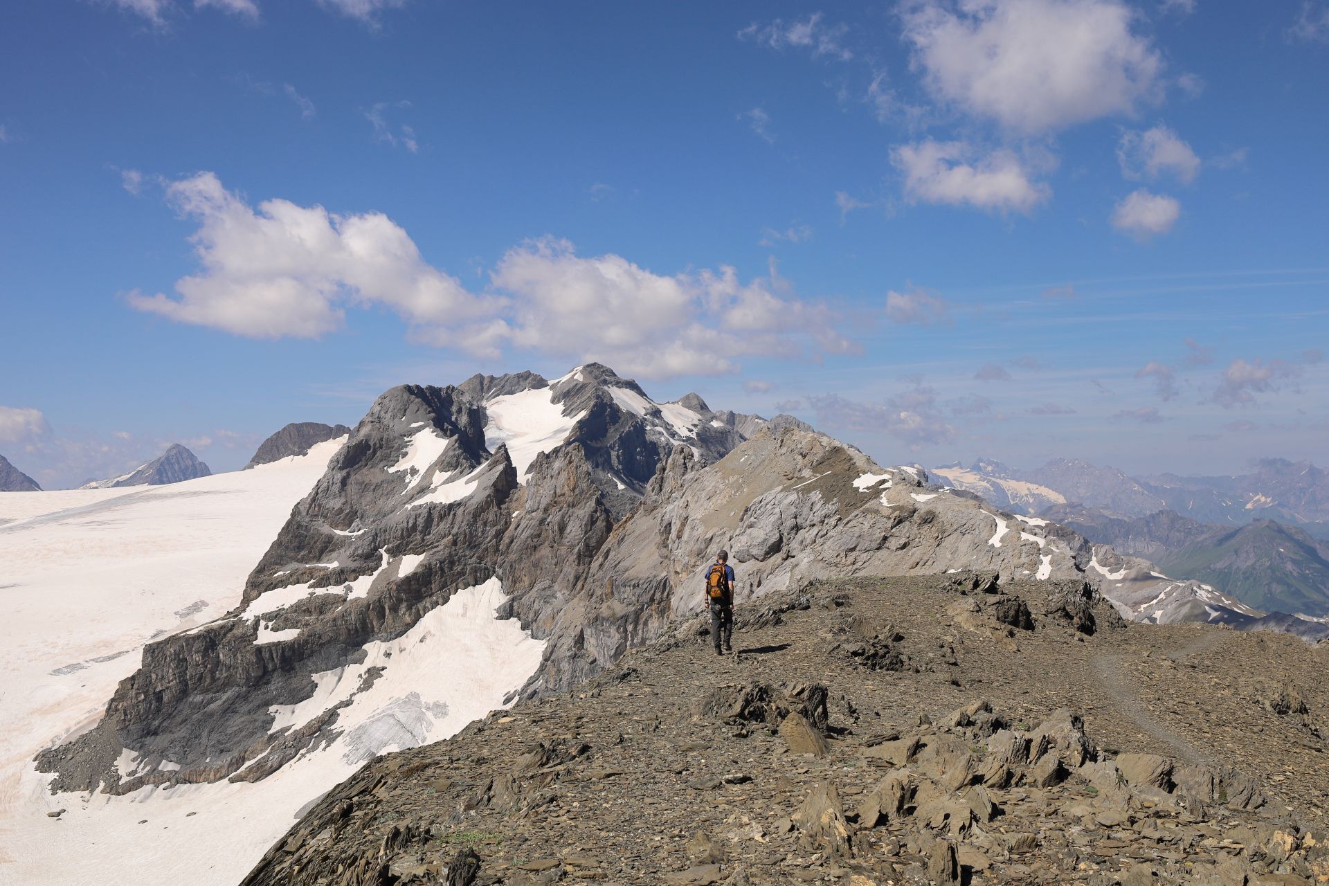 An incredible panorama view of the Glarner Alps.