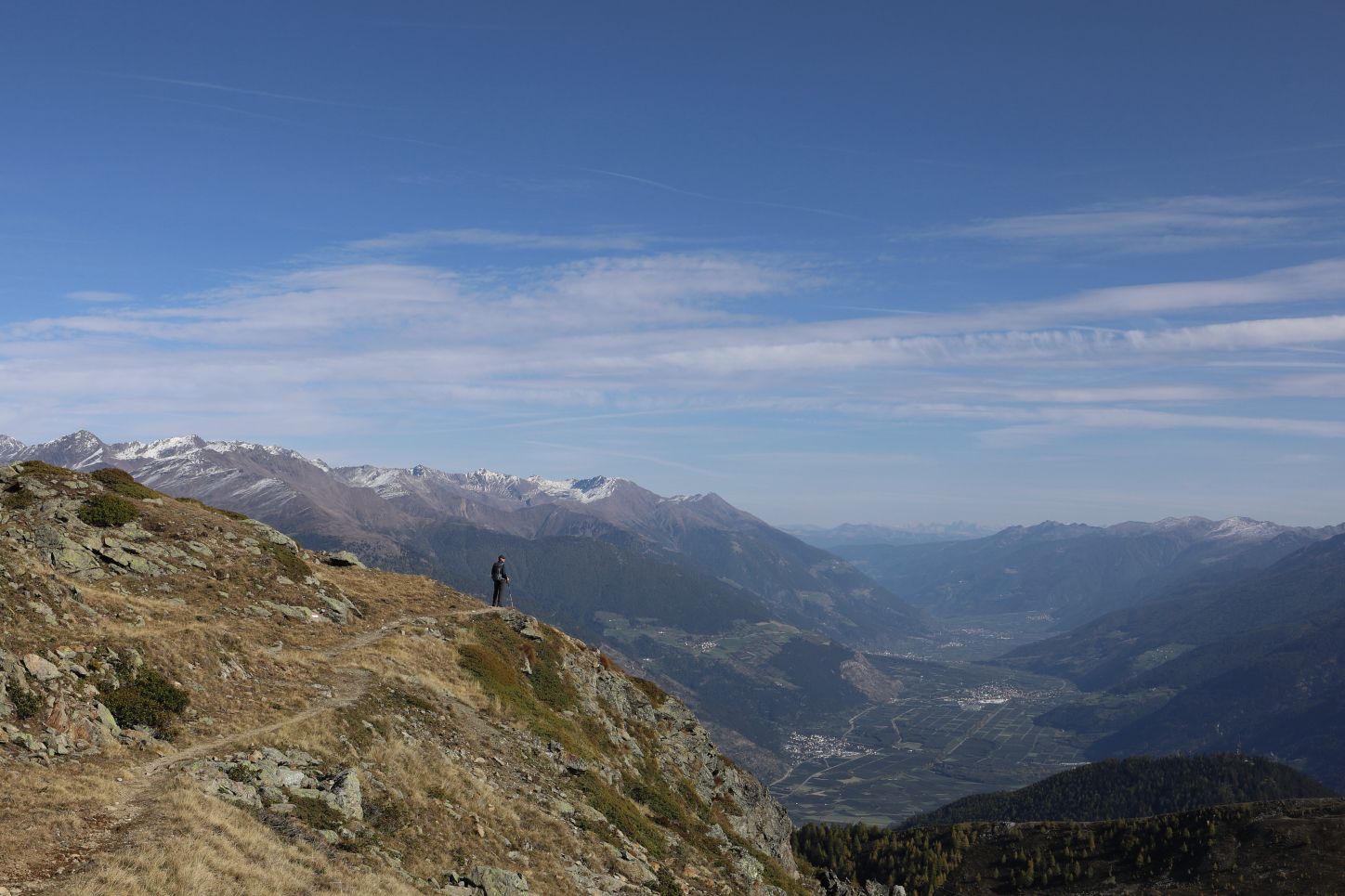 Autumn hike among the larch trees to the ***easternmost point of Switzerland***.