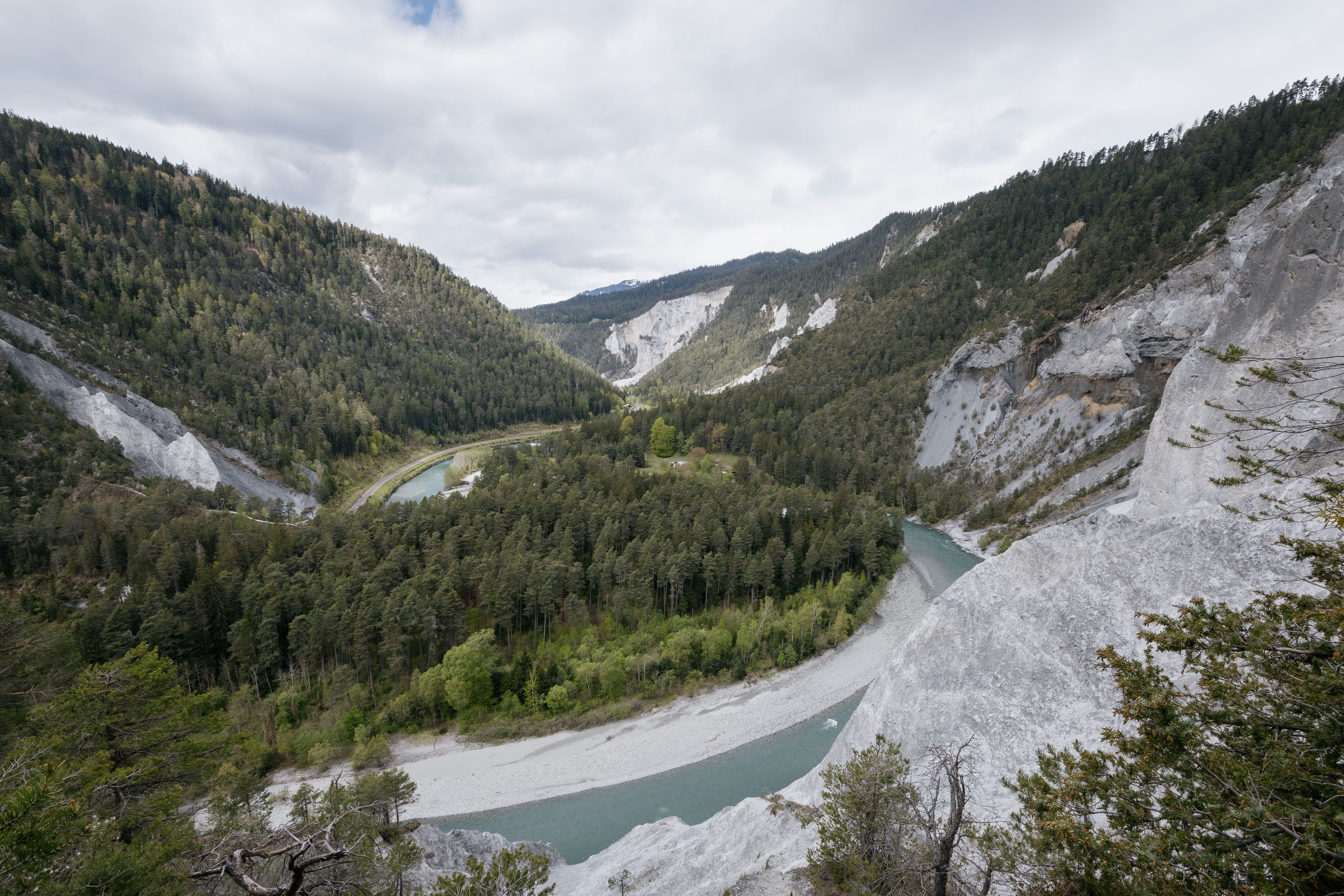 The ***Rheinschlucht*** just to the west of ***Trin***.
